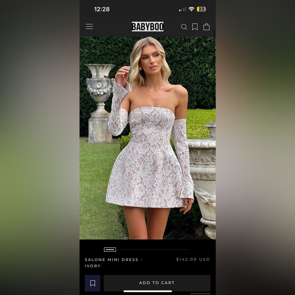 Babyboo Ivory Lace Mini Dress